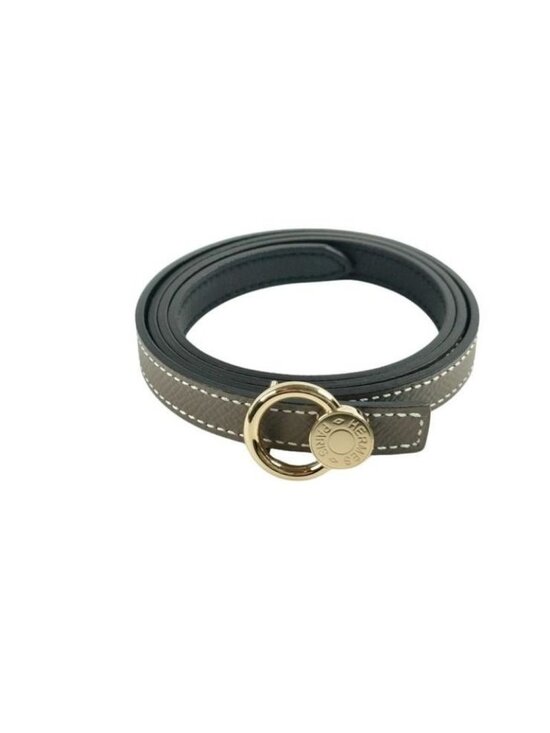 Hermes Belt Series Mini Etoupe Black Leather Reversible Gold main image 4